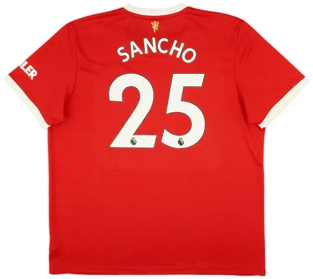 adidas 2021-22 Manchester United Home Shirt Sancho #25 - 9/10 - (XXL)