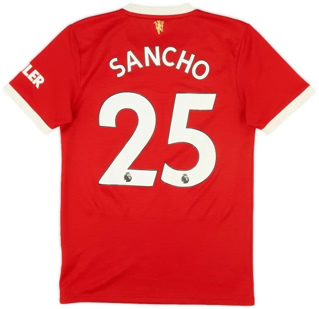 adidas 2021-22 Manchester United Home Shirt Sancho #25 - 8/10 - (S)
