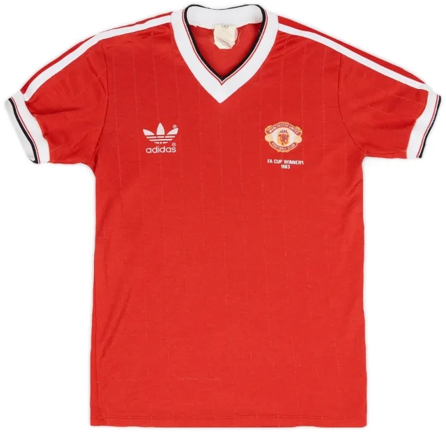 adidas 1982-84 Manchester United 'FA Cup Winners' Home Shirt - 8/10 - (Y)