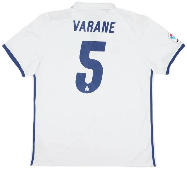 adidas 2016-17 Real Madrid Home Shirt Varane #5 (XXL)