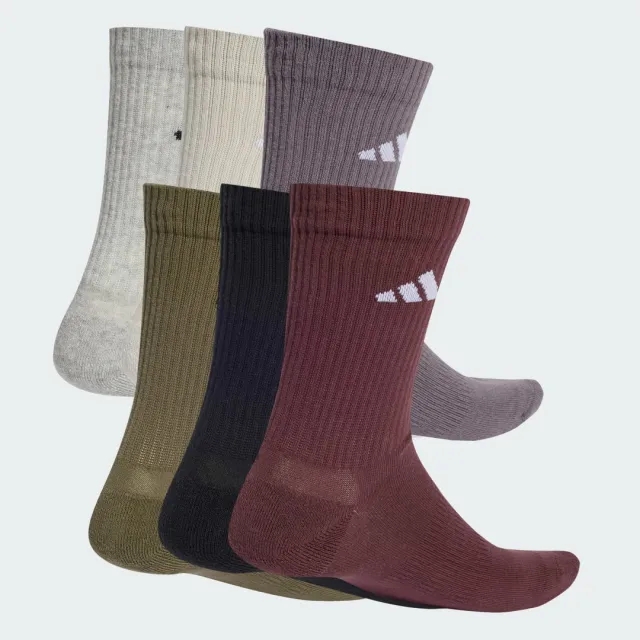 Adidas Performance Socks In Brown Grey Green 6 Pack-Multi