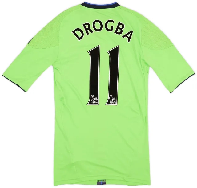 adidas 2010-11 Chelsea Player Issue TechFit Third Shirt Drogba #11 (M)