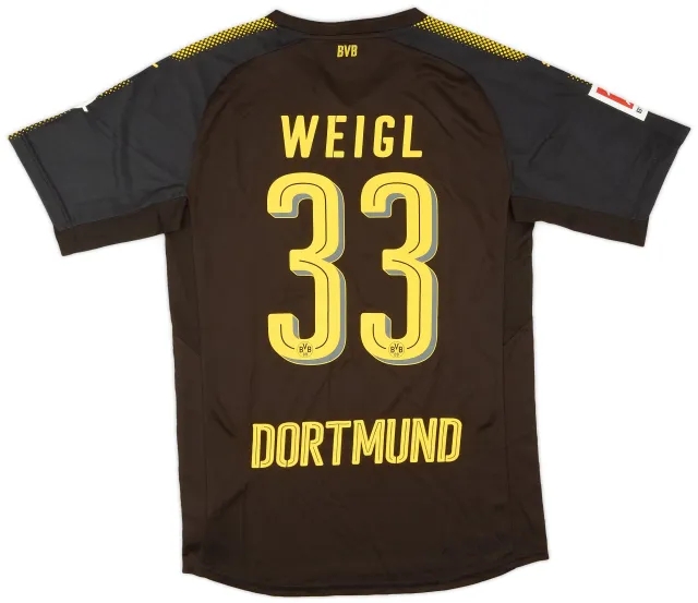 Puma 2017-18 Borussia Dortmund Away Authentic Shirt Weigl #33 - 10/10 - (M)