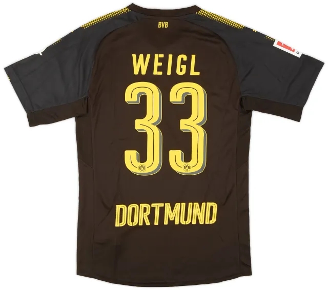 Puma 2017-18 Borussia Dortmund Away Authentic Shirt Weigl #33 - 10/10 - (M)