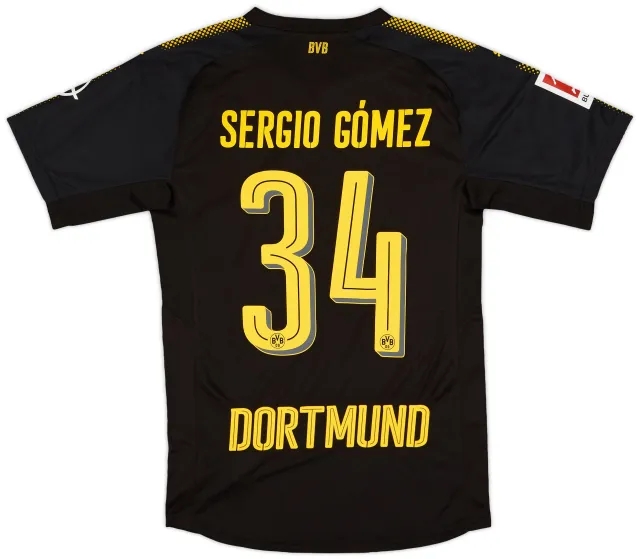 Puma 2017-18 Borussia Dortmund Authentic Away Shirt Sergio Gomez #34 - 9/10 - (S)