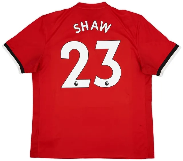 adidas 2017-18 Manchester United Home Shirt Shaw #23 - 6/10 - (XL)