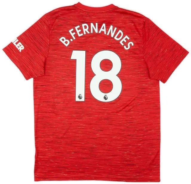 adidas 2020-21 Manchester United Home Shirt B.Fernandes #18 - 6/10 - (XL)