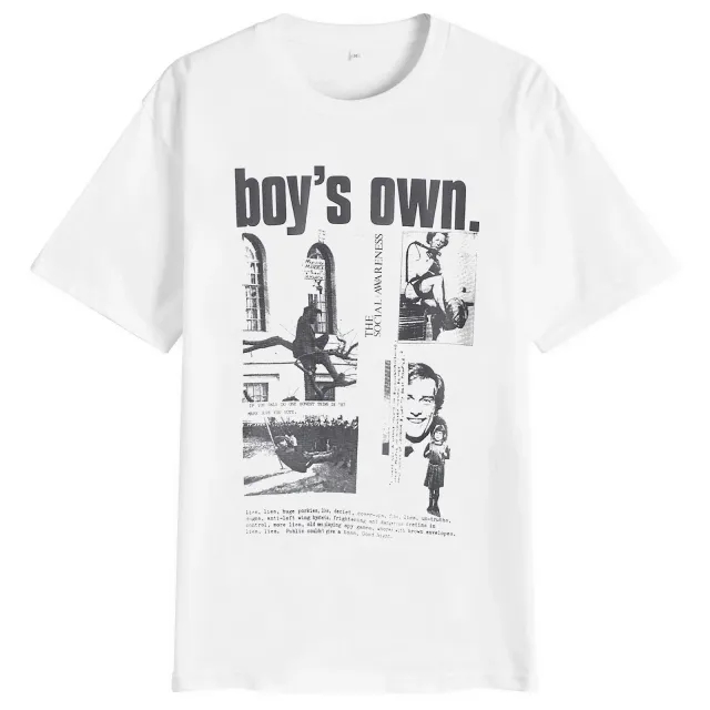 Boys Own Men's The Social Awareness Front Print T Shirt White