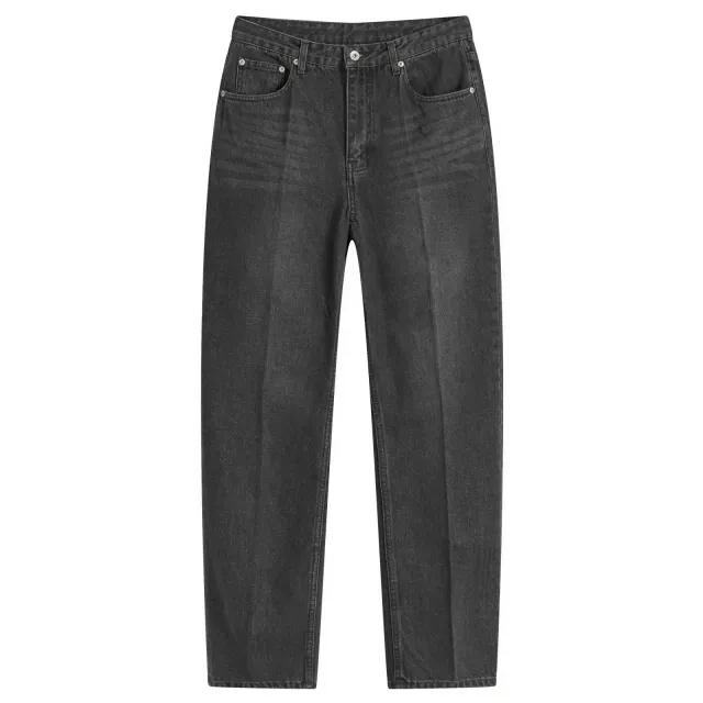 Uniform Bridge Men's 5 Pocket Straight Denim Pants Black Washed
