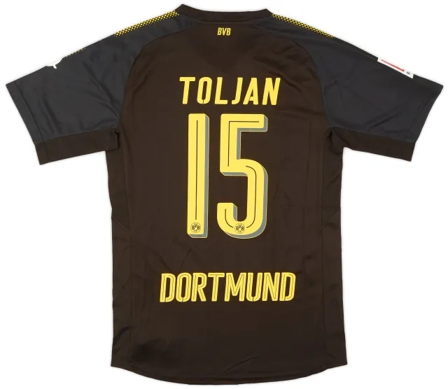 Puma 2017-18 Borussia Dortmund Away Authentic Shirt Toljan #15 - 9/10 - (M)