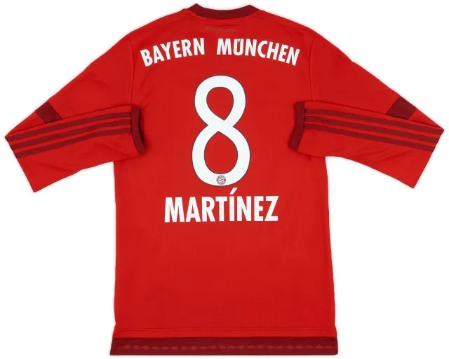 adidas 2015-16 Bayern Munich Home L/S Shirt Martinez #8 - 8/10 - (S)
