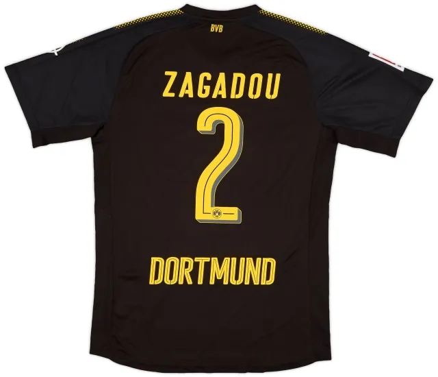 Puma 2017-18 Borussia Dortmund Authentic Away Shirt Zagadou #2 - 10/10 - (L)