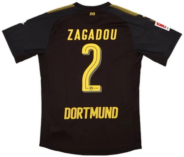 Puma 2017-18 Borussia Dortmund Authentic Away Shirt Zagadou #2 - 10/10 - (L)