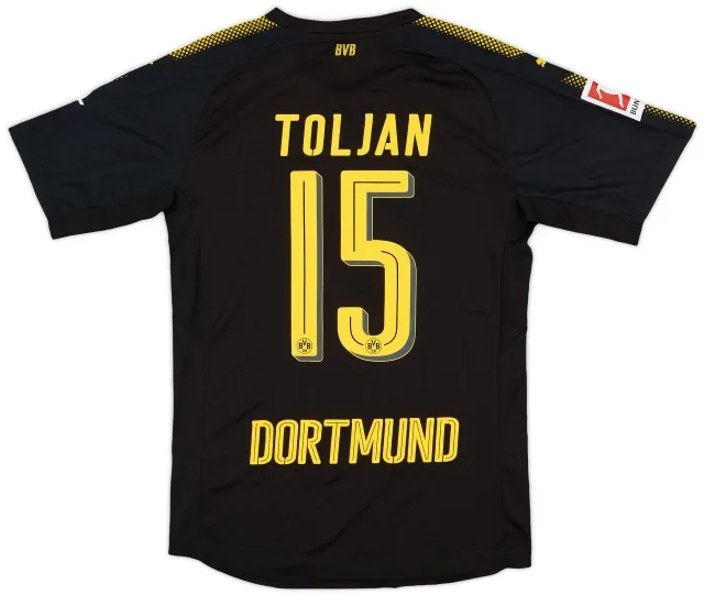 Puma 2017-18 Borussia Dortmund Authentic Away Shirt Toljan #15 - 9/10 - (M)