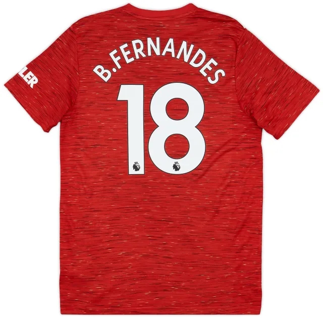 adidas 2020-21 Manchester United Home Shirt B.Fernandes #18 - 8/10 - (L)
