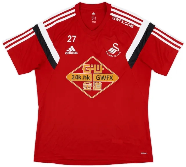 2014-15 Swansea Player Issue adidas Training Shirt #27 - 8/10 - (L)