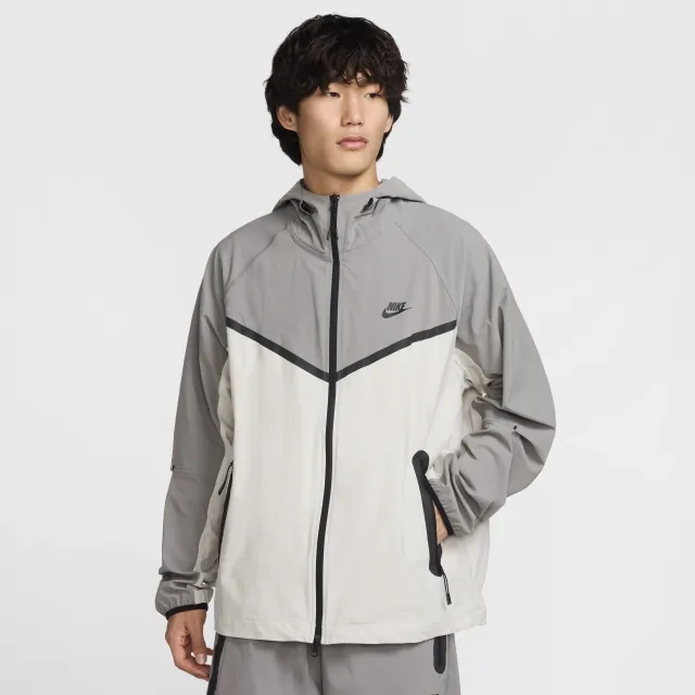 Nike Tech Woven Full Zip Hooded Jacket - Light Iron Ore - Mens