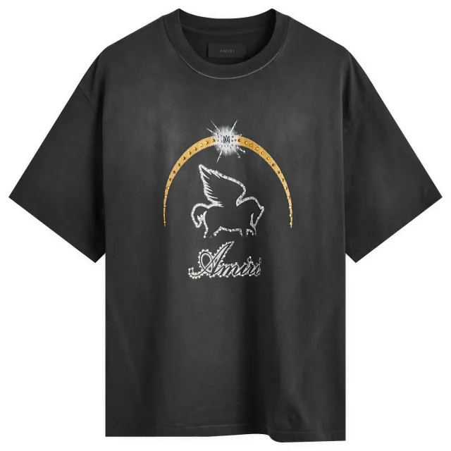 AMIRI Women's Crystal Pegasus T-Shirt Black