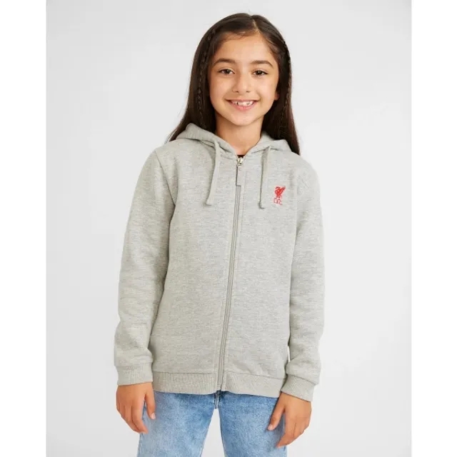 Liverpool FC LFC Junior Grey Zip Through Hoody