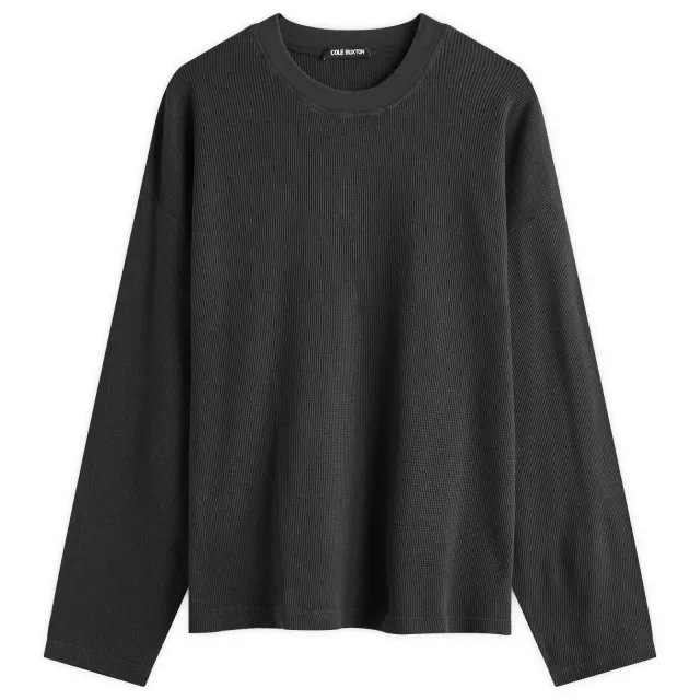 Cole Buxton Men's Waffle Painted Stars Long Sleeve T-Shirt Black