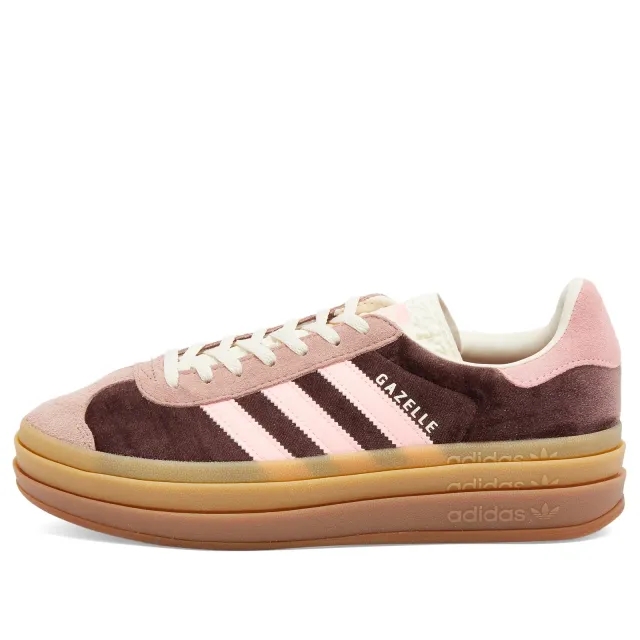 Adidas Originals Gazelle Bold Platform Trainers In Brown And Pink