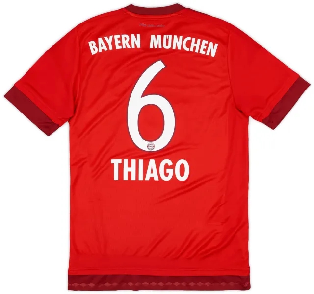 adidas 2015-16 Bayern Munich Home Shirt Thiago #6 - 10/10 - (S)