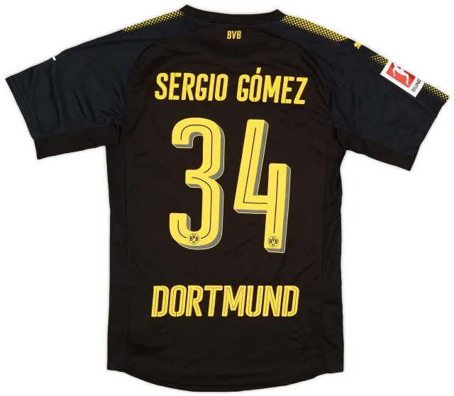 Puma 2017-18 Borussia Dortmund Authentic Away Shirt Sergio Gomez #34 - 10/10 - (S)