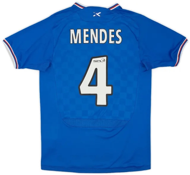 Umbro 2009-10 Rangers Home Shirt Mendes #4 - 5/10 - (S)
