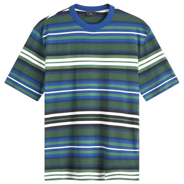 Paul Smith Men's Multi Stripe T-Shirt Blue