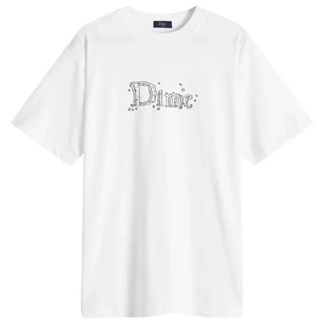 Dime Men's Classic Stone Logo T-Shirt White
