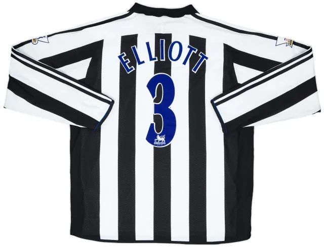 adidas 2003-04 Newcastle Match Issue Home Shirt Elliott #3