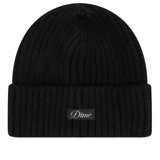 Dime Men's Cursive Logo Fold Beanie Black