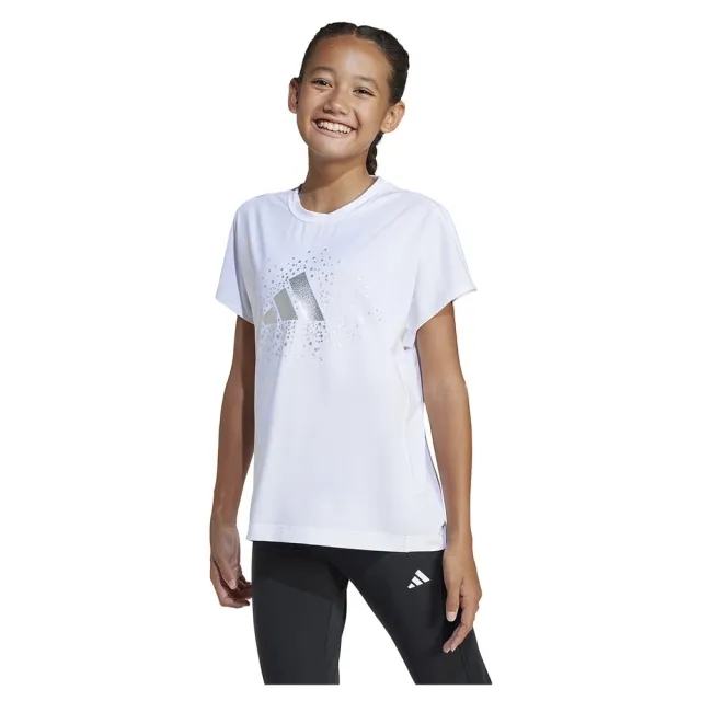 adidas    girls's Children's T shirt in White