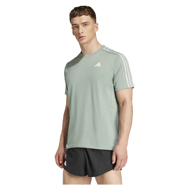 adidas Own The Run 3S Running Shirt Men - Sage, White