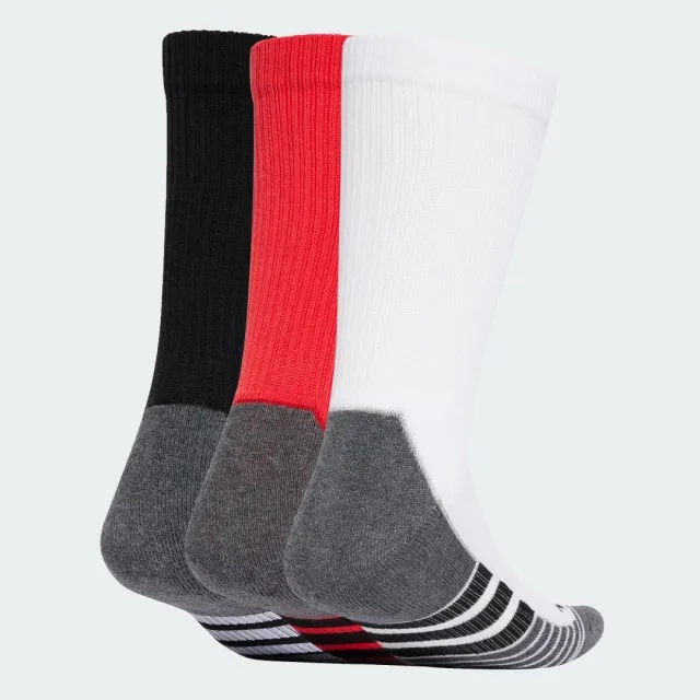 Adidas Running Crew Socks In Red Black And White 3 Pack-Multi