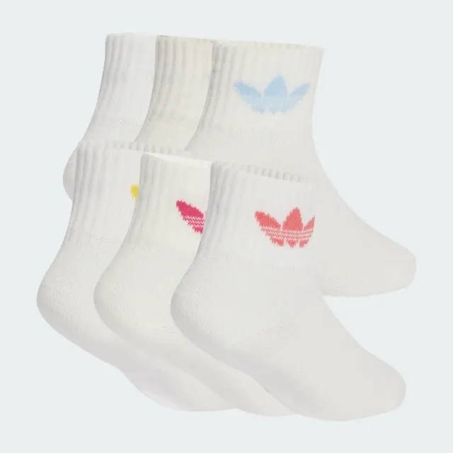 adidas Originals Childrens 6 Pack Ankle Sock - White - Size 2-3.5 - White