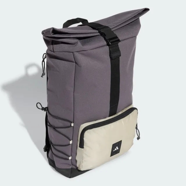 Adidas Training Roll Top Backpack In Grey And Stone