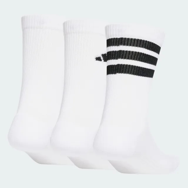 adidas Adults Logo Crew Sock 3-Pack in White/Black