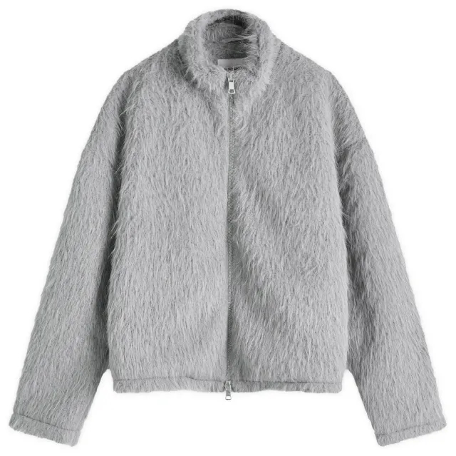 MKI Men's Faux Alpaca Track Jacket Light Grey