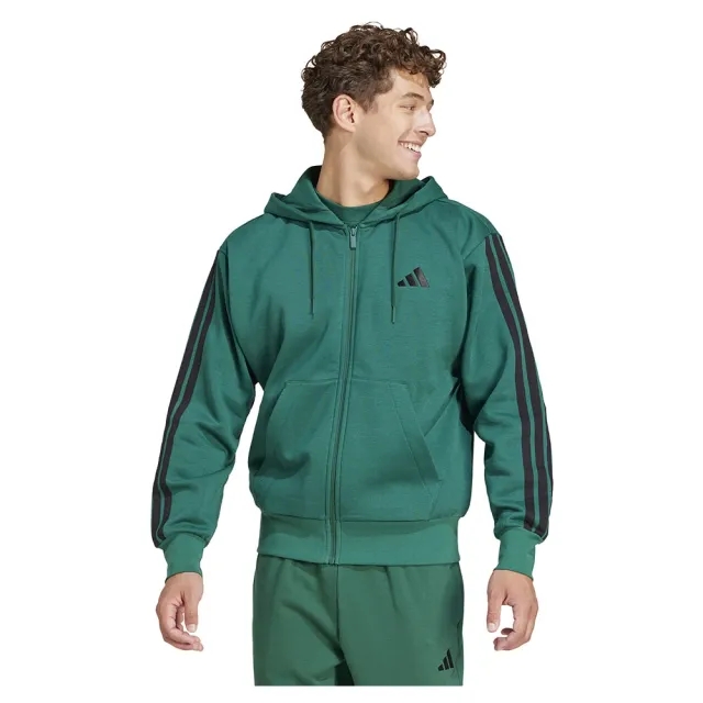 Manchester United x adidas Essentials 3-Stripes Fleece Hoodie Green