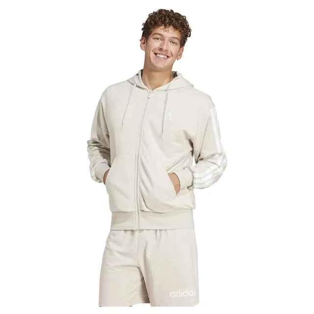 Adidas Essentials 3 Stripes French Terry Full Zip Sweatshirt