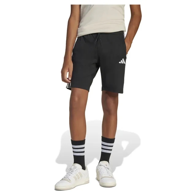 adidas Kids' 3 Bar Shorts, Black/White