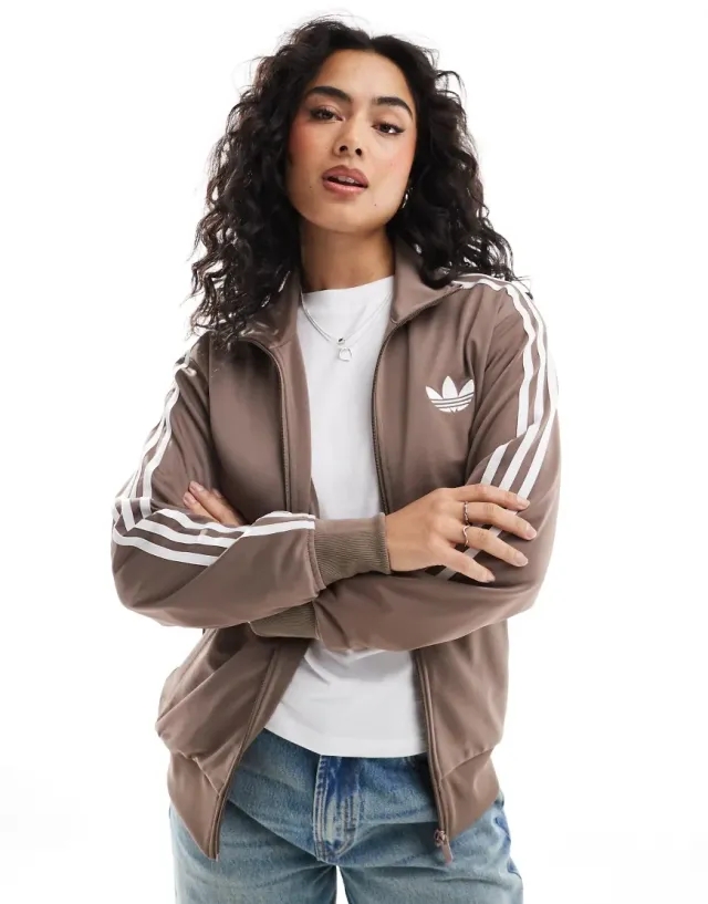 Adidas Originals Adicolor Classic Firebird Loose Track Top In Brown