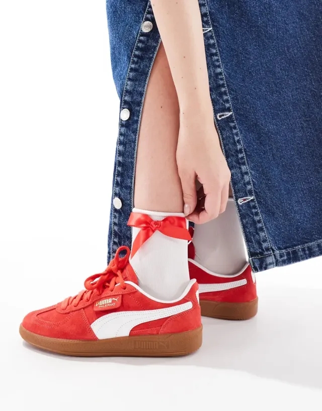 PUMA palermo trainers in red