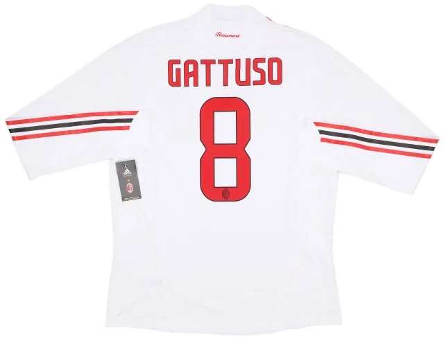 adidas 2008-09 AC Milan Player Issue Away L/S Shirt Gattuso #8 (L)