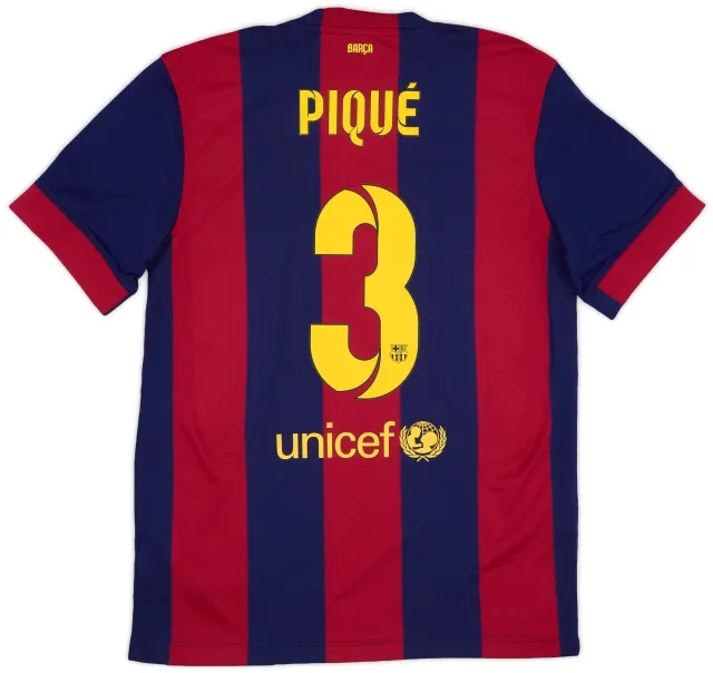 Nike 2014-15 Barcelona Home Shirt Pique #3 (M)