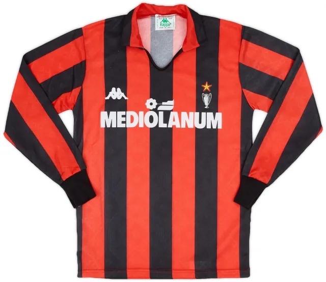 Kappa 1988-89 AC Milan Home L/S Shirt - 9/10 - (S)