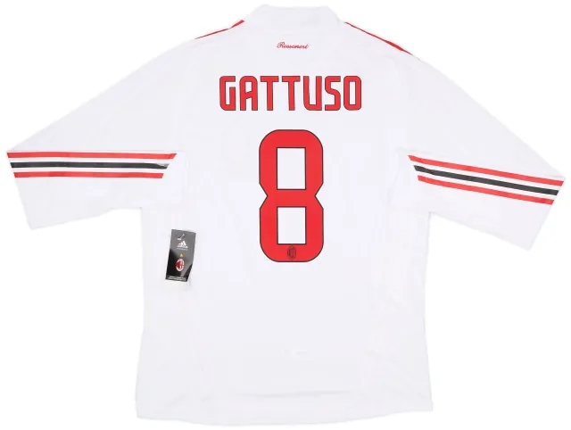 adidas 2008-09 AC Milan Player Issue Away L/S Shirt Gattuso #8 (L)
