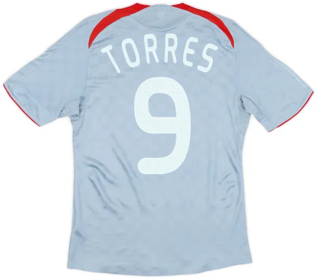 adidas 2008-09 Liverpool Player Issue Away Shirt Torres #9 (S)