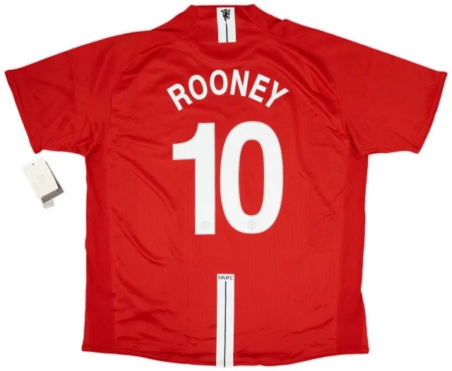 Nike 2007-09 Manchester United Home Shirt Rooney #10 (XXL)
